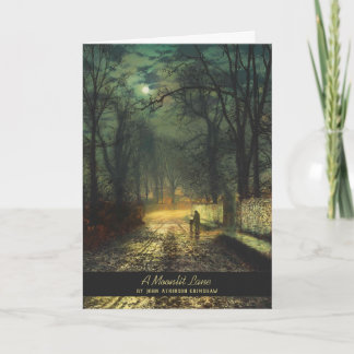 Cartão John Atkinson Grimshaw Uma via lua 1874