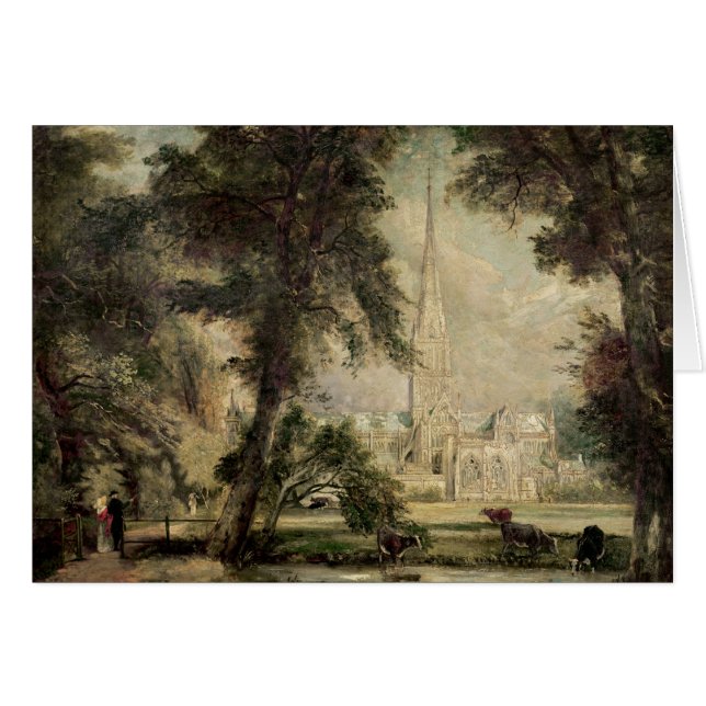 Cartão John Constable | Catedral de Salisbury do Bish (Frente Horizontal)