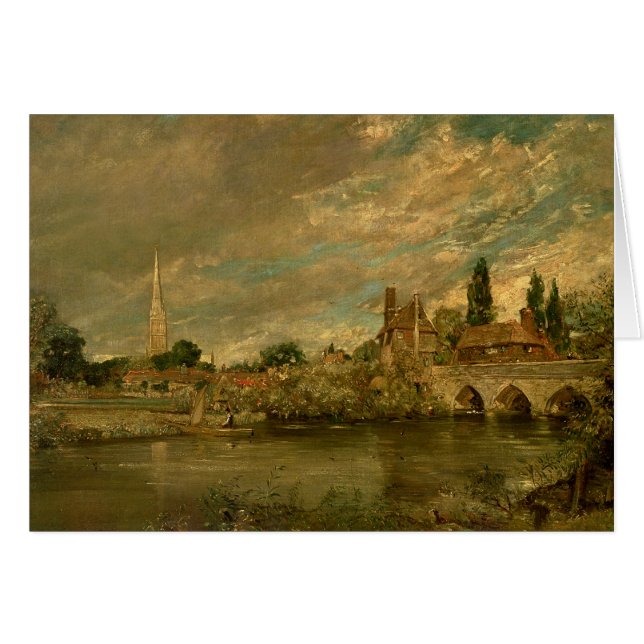Cartão John Constable | Ponte de Harnham e Salisbu (Frente Horizontal)