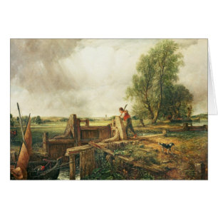Cartão John Constable   um barco que passa um fechamento