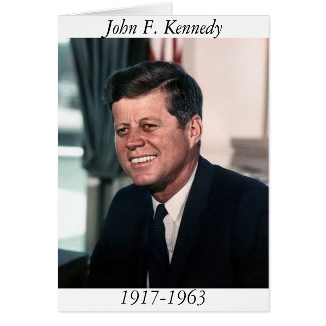 Cartão John F. Kennedy, Retrato Fotográfico da Casa Branc (Frente)