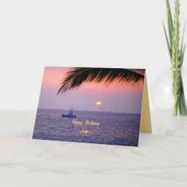 Cartão John Happy Birthday Tropical Sunset