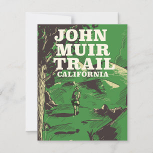 Cartão John Muir Trail poster de viagens da Califórnia.