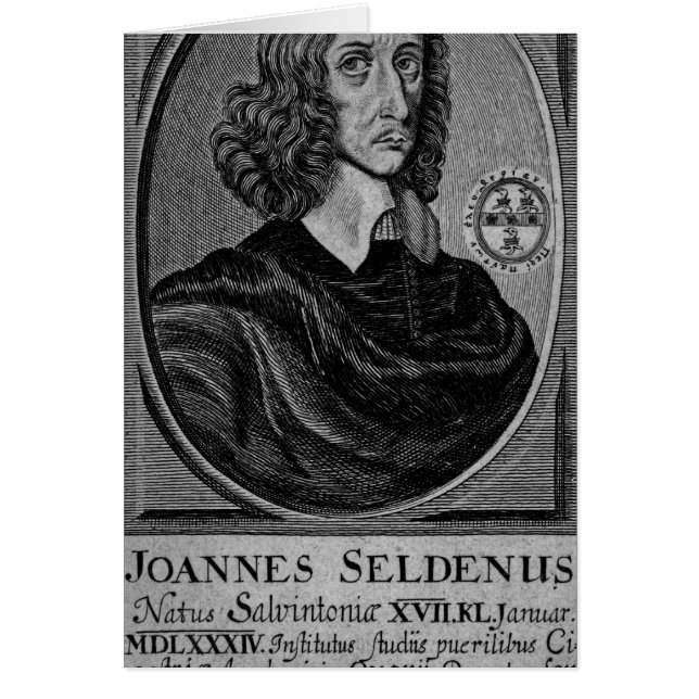 Cartão John Selden, 1672 (Frente)