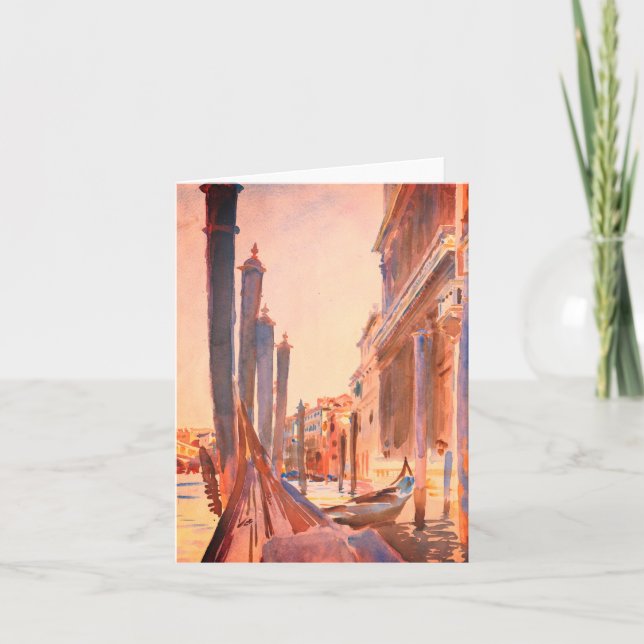 Cartão John Singer Sargent Gondola Moorings Veneice (Frente)