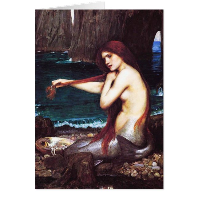 Cartão John William Waterhouse Mermaid Card (Frente)