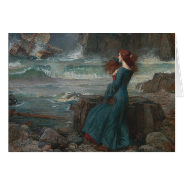 Cartão John William Waterhouse - Miranda - O Tempest (Frente Horizontal)