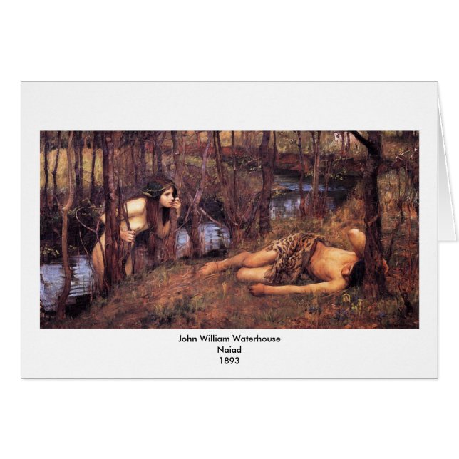 Cartão John William Waterhouse - Naiad (Frente horizontal)
