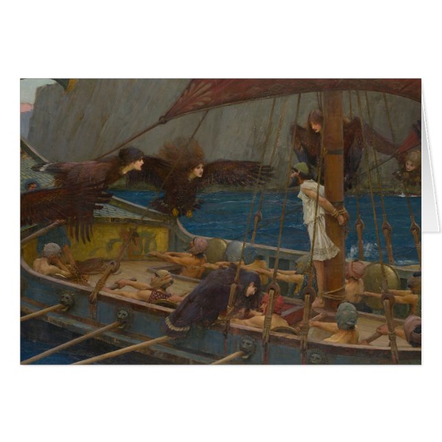 Cartão John William Waterhouse - Ulisses e as Sirens (Frente Horizontal)