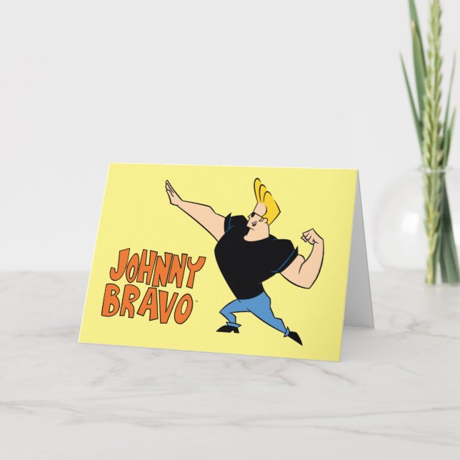 Cartão Johnny Bravo Flexing (Frente)