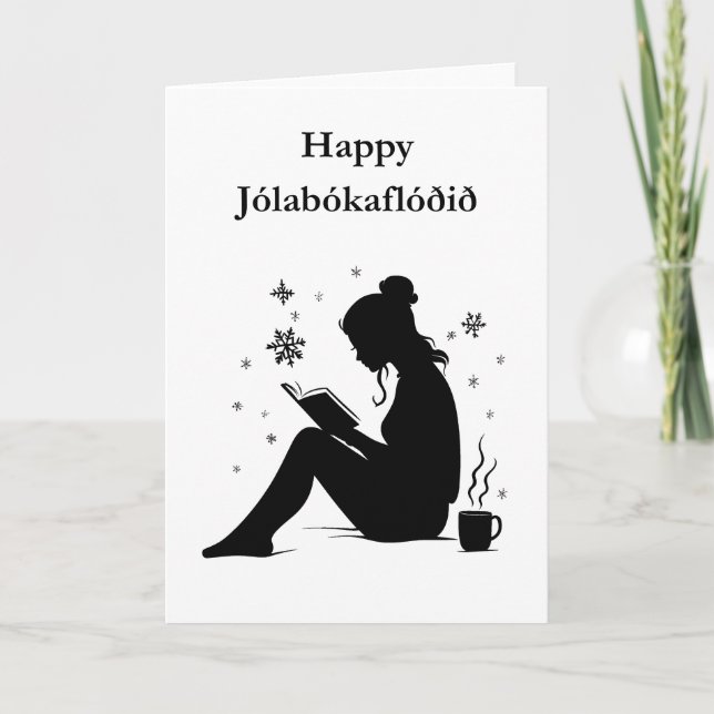 Cartão Jolabokaflod - Inundação do Livro da Islândia (Frente)