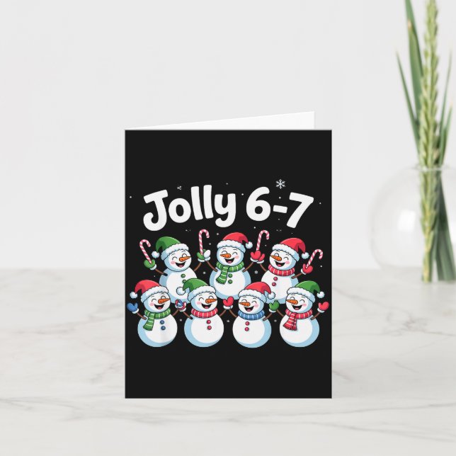 Cartão Jolly 6 7 Six Seven Meme Christmas Women Men Kids  (Frente)