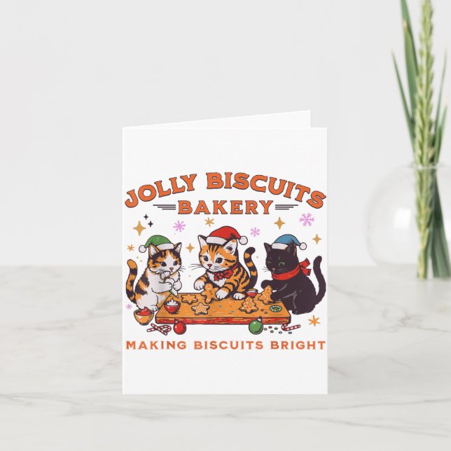 Cartão Jolly Christmas Biscuits Bakery Baking Crew Xmas C (Frente)