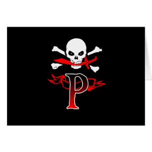 Cartão Jolly Roger P Monograma Inicial