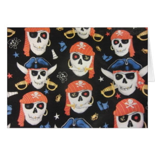 Cartão Jolly Roger Pirate Skulls