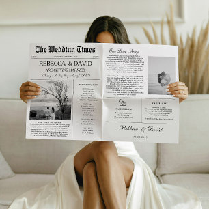 Cartão Jornal de Casamento O Jornal dos Recém-Casados Jor