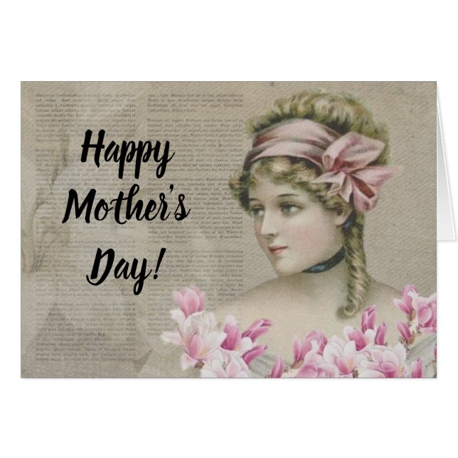 Cartão Jornal Vitoriano Steampunk Lady Pink (Frente Horizontal)