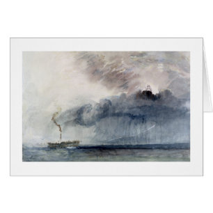 Cartão Joseph Mallord William Turner   Navio a vapor num 