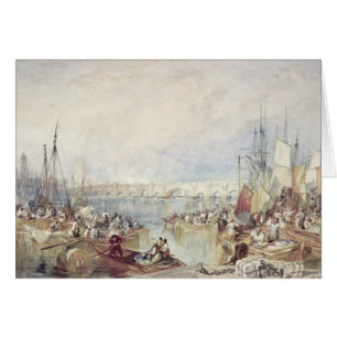 Cartão Joseph Mallord William Turner o porto de Londres