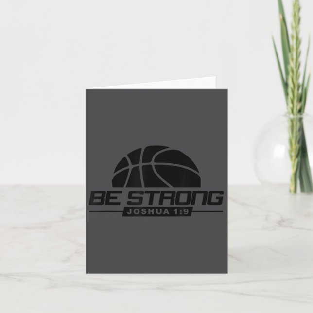 Cartão Joshua 1_9-strong &amp; Courageous Basketball Them (Frente)