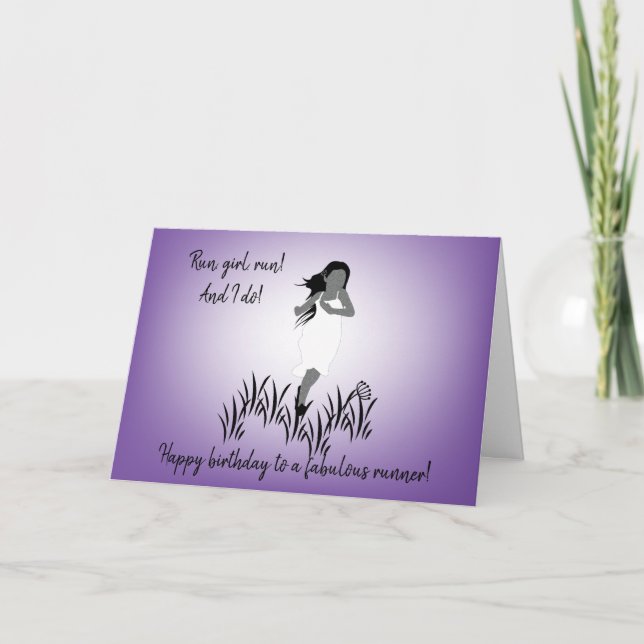 Cartão Jovem Corredor com Cabelo Fluente (Frente)