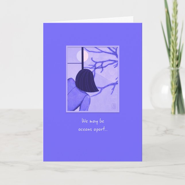 Cartão Jovem mulher em Shoji Screen Oceans à parte (Frente)