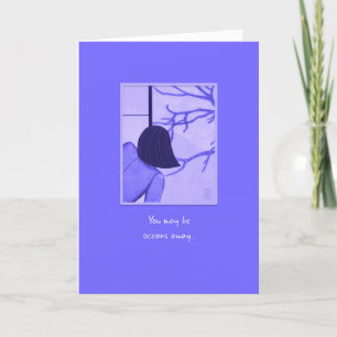 Cartão Jovem mulher na placa Shoji Screen Oceans Away