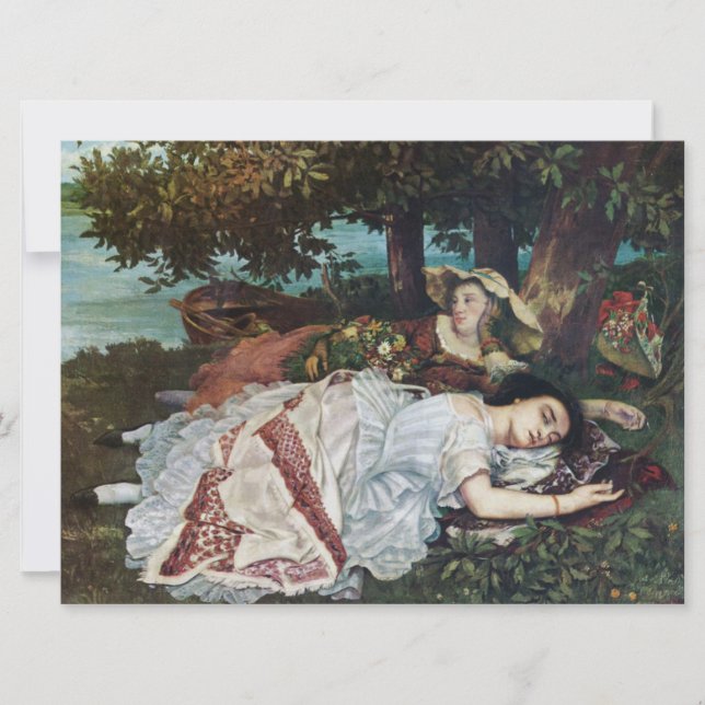 Cartão Jovens damas nas margens do Sena (Verão) (Frente)