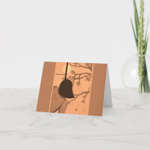 Cartão Jovens mulheres no Shoji Screen Vazio no OUTONO No