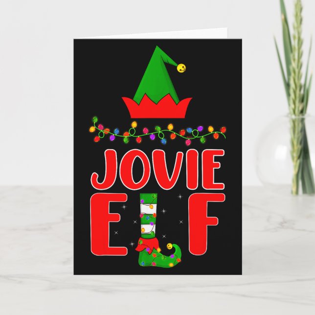Cartão Jovie Elf Matching Family Lighting Christmas  (Frente)
