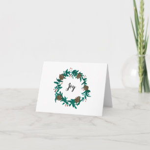 Cartão Joy Christmas Wreath Painting
