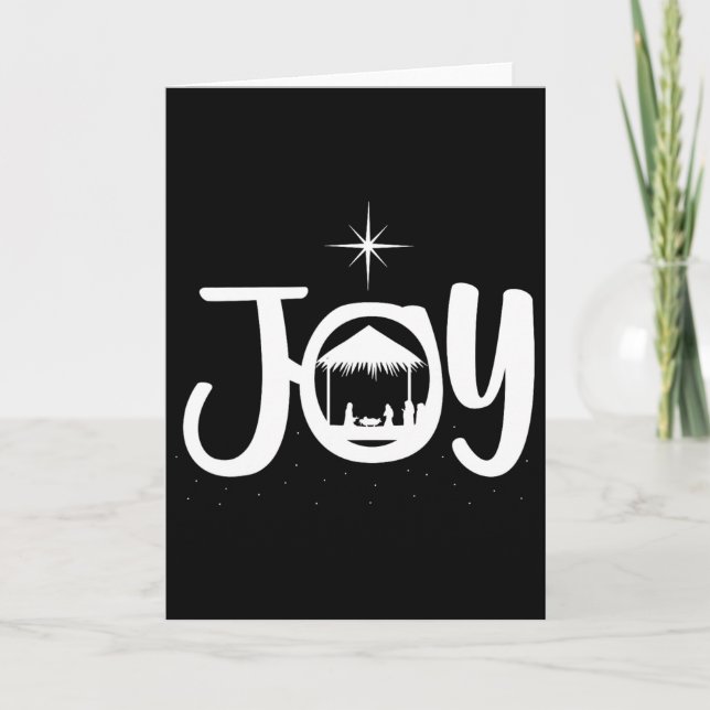 Cartão Joy Jesus Nativity Scene Cool Christmas Apparel  (Frente)