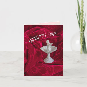 Cartão Joy Música de Natal joga com fundo vermelho