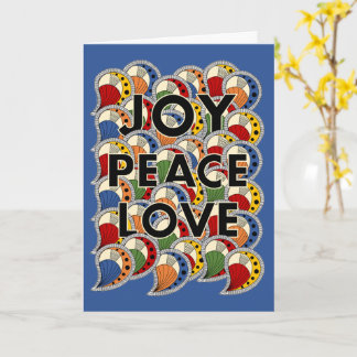 Cartão Joy Peace Love - Black Text & Custom Background