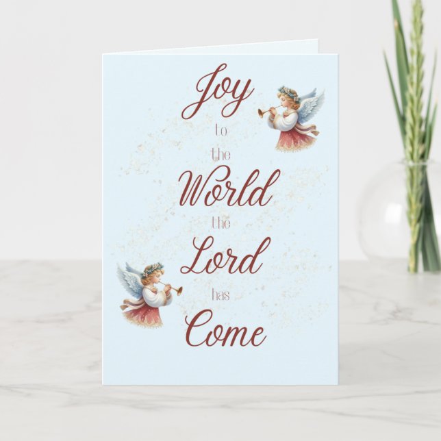 Cartão Joy to the World Angels Christmas Card (Frente)