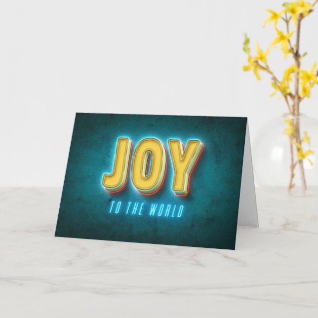 Cartão Joy to the World Custom Holiday Card (Flor Amarela)
