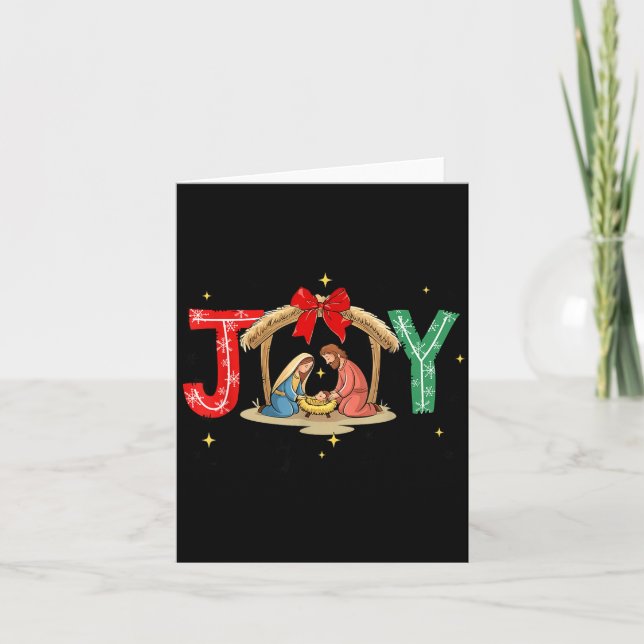 Cartão Joy To The World Jesus Christian Nativity Scence C (Frente)