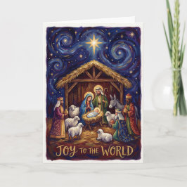 Cartão Joy to the World Nativity Christmas Card