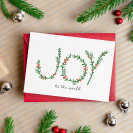 Cartão Joy to the World Simple Folded Holiday Card