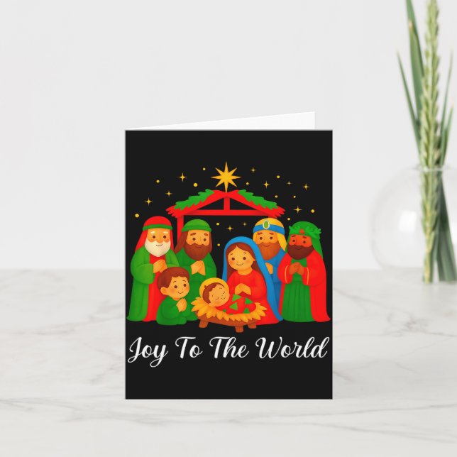Cartão Joy To The World Ugly Christmas Sweater Xmas Squad (Frente)