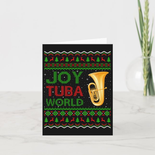Cartão Joy Tuba World Music Lover Xmas Gift Ugly Tuba Chr (Frente)