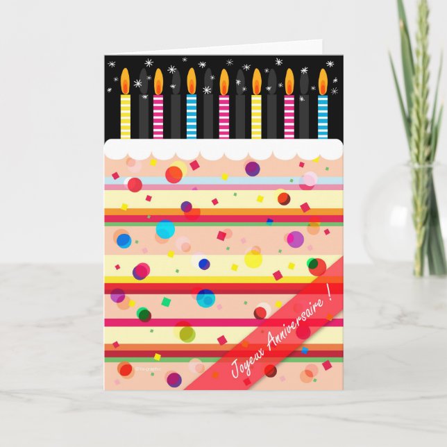 Cartão Joyeux Anniversaire! (Frente)