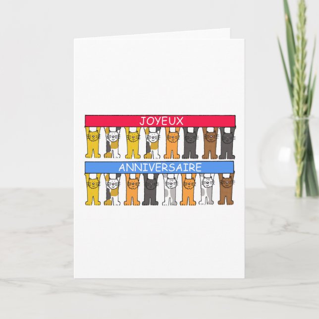 Cartão Joyeux Anniversaire French Happy Birday (Frente)