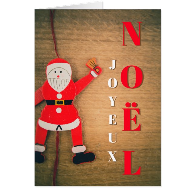 Cartão Joyeux Noel Père Noel Grimpeur Carte de Voeux (Frente)