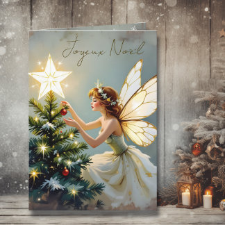 Cartão Joyeux Noël | Pretty Fairy Personalized Christmas