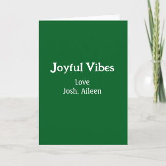 Cartão Joyful Vibes green Christmas holidays love family