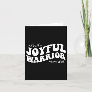 Cartão Joyful Warrior Kamala Harris Tim Walz 2024 Groovy