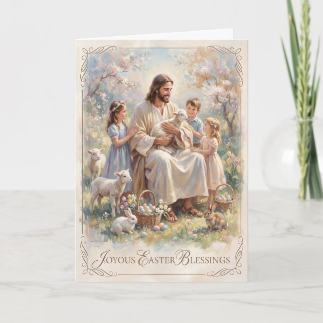 Cartão Joyous Easter Blessings Easter Card (Frente)