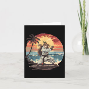 Cartão Judô Esquilo Pôr do Sol Artes Marciais Kickboxing