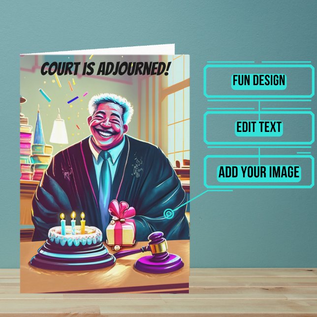 Cartão Juízes Birthday (This lovely card is specifically for the judge friend or family member in your life.)